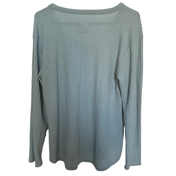Chaser Women Long Sleeve V-Neck Thermal Top V Neck Textured Sage Green Large - Picture 3 of 6